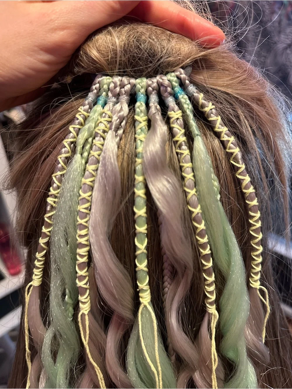 Teal Ombre Curly Hair Extensions for Women